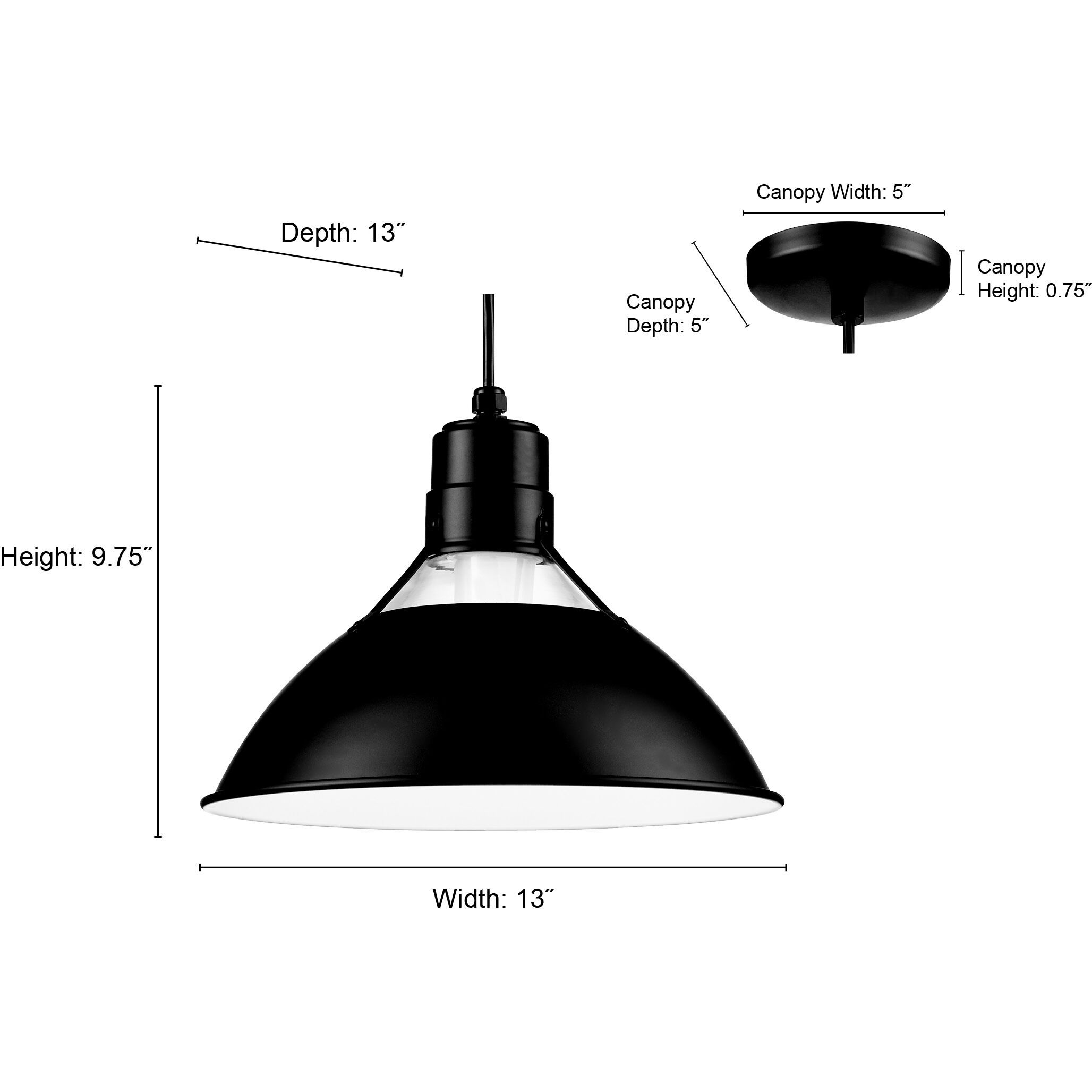 R Series 1 Light 13 inch Satin Black Outdoor Pendant